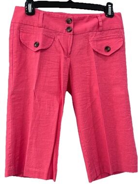 Wet Seal Pink Bermuda Shorts  Small - 21” Length Linen Cotton Lightweight
